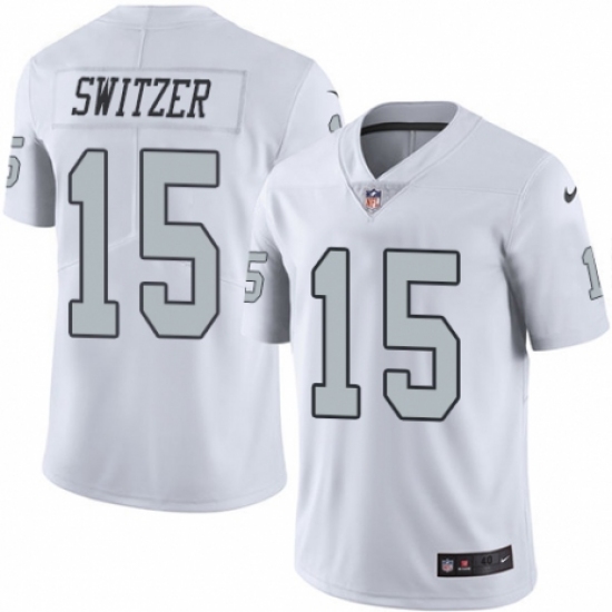 Men's Nike Oakland Raiders 15 Ryan Switzer Elite White Rush Vapor Untouchable NFL Jersey