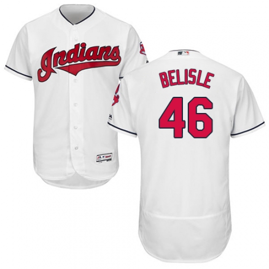 Men's Majestic Cleveland Indians 46 Matt Belisle White Home Flex Base Authentic Collection MLB Jersey