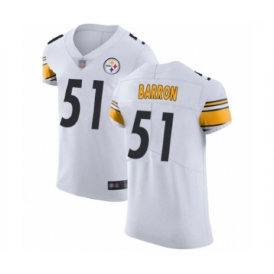 Men's Pittsburgh Steelers 51 Mark Barron White Vapor Untouchable Elite Player Football Jersey