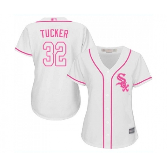 Women's Chicago White Sox 32 Preston Tucker Replica White Fashion Cool Base Baseball Jersey