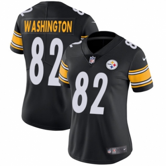 Women's Nike Pittsburgh Steelers 82 James Washington Black Team Color Vapor Untouchable Limited Player NFL Jersey