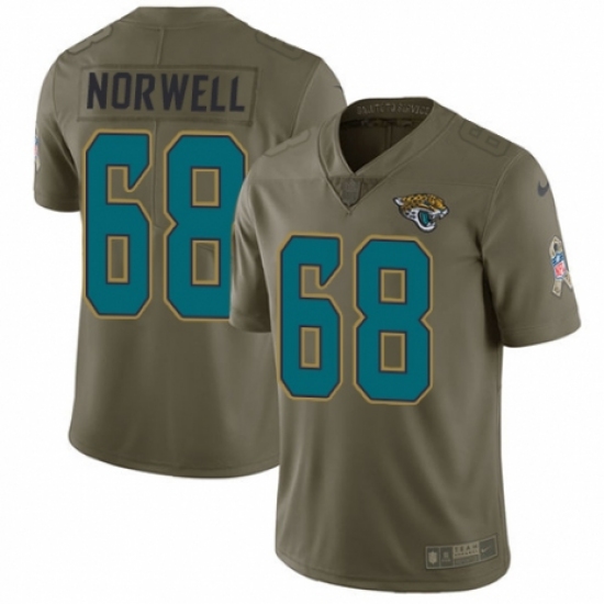 Youth Nike Jacksonville Jaguars 68 Andrew Norwell Limited Olive 2017 Salute to Service NFL Jersey