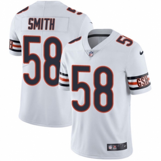 Men's Nike Chicago Bears 58 Roquan Smith White Vapor Untouchable Limited Player NFL Jersey