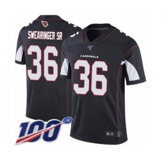 Men's Arizona Cardinals 36 D.J. Swearinger SR Black Alternate Vapor Untouchable Limited Player 100th Season Football Jersey