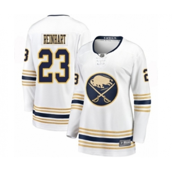 Women's Buffalo Sabres 23 Sam Reinhart Fanatics Branded White 50th Season Breakaway Hockey Jersey