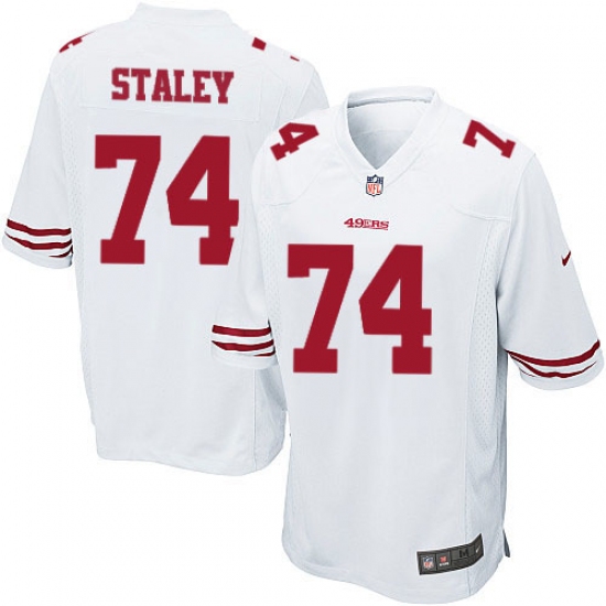 Men's Nike San Francisco 49ers 74 Joe Staley Game White NFL Jersey