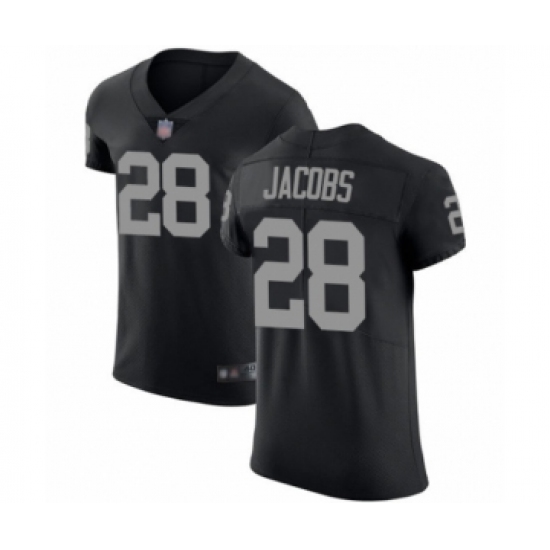 Men's Oakland Raiders 28 Josh Jacobs Black Team Color Vapor Untouchable Elite Player Football Jersey