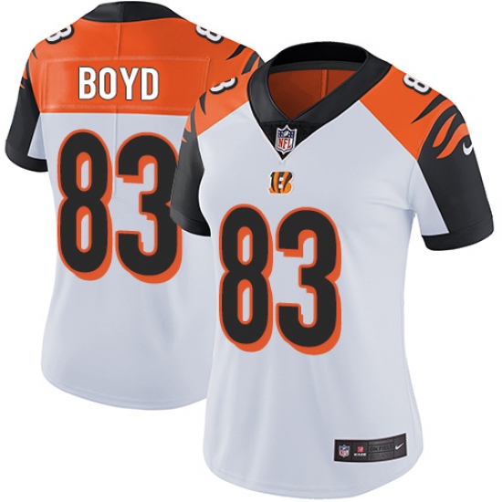 Women's Nike Cincinnati Bengals 83 Tyler Boyd Vapor Untouchable Limited White NFL Jersey