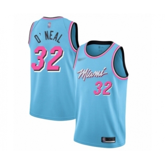 Youth Miami Heat 32 Shaquille O'Neal Swingman Blue Basketball Jersey - 2019 20 City Edition