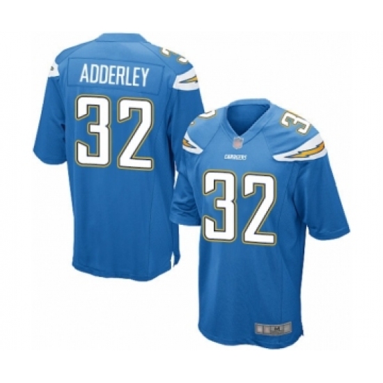 Men's Los Angeles Chargers 32 Nasir Adderley Game Electric Blue Alternate Football Jersey