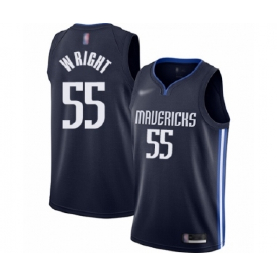 Youth Dallas Mavericks 55 Delon Wright Swingman Navy Finished Basketball Jersey - Statement Edition
