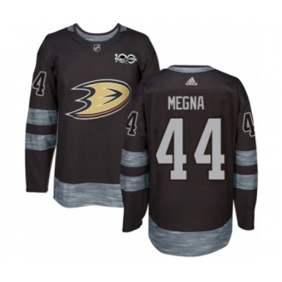 Men's Adidas Anaheim Ducks 44 Jaycob Megna Authentic Black 1917-2017 100th Anniversary NHL Jersey