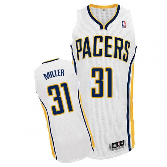 Men's Adidas Indiana Pacers 31 Reggie Miller Authentic White Home NBA Jersey