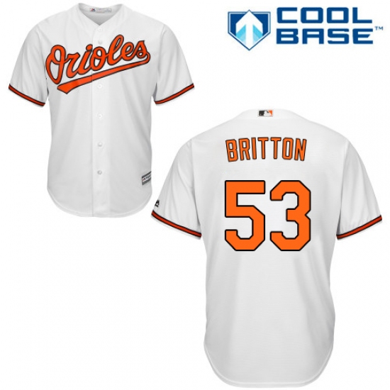 Youth Majestic Baltimore Orioles 53 Zach Britton Authentic White Home Cool Base MLB Jersey
