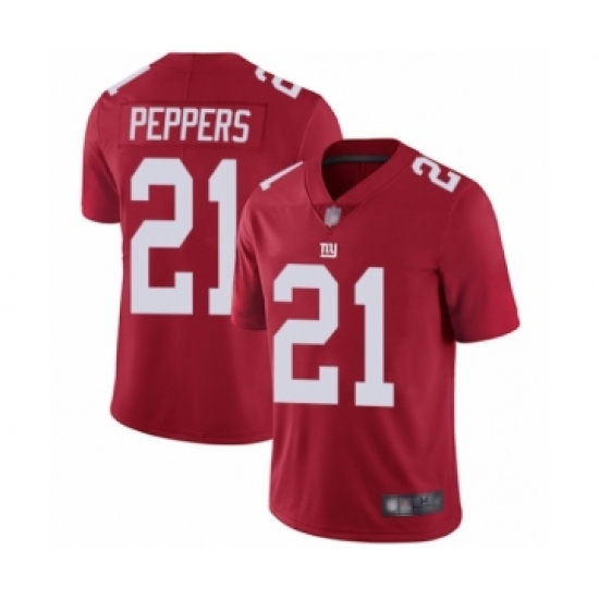 Men's New York Giants 21 Jabrill Peppers Red Alternate Vapor Untouchable Limited Player Football Jersey
