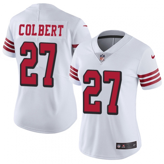 Women Nike San Francisco 49ers 27 Adrian Colbert Limited White Rush Vapor Untouchable NFL Jersey