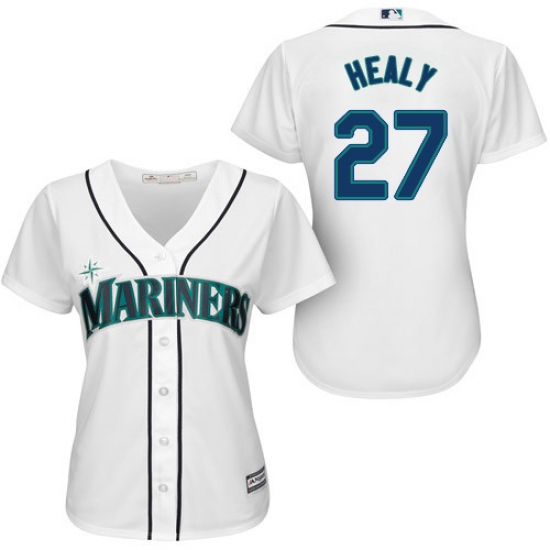 Women's Majestic Seattle Mariners 27 Ryon Healy Replica White Home Cool Base MLB Jersey