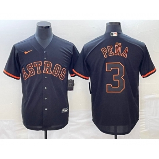 Men's Houston Astros 3 Jeremy Pena Lights Out Black Fashion Stitched MLB Cool Base Nike Jersey