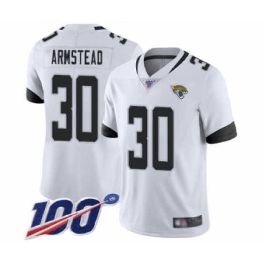 Men's Jacksonville Jaguars 30 Ryquell Armstead White Vapor Untouchable Limited Player 100th Season Football Jersey