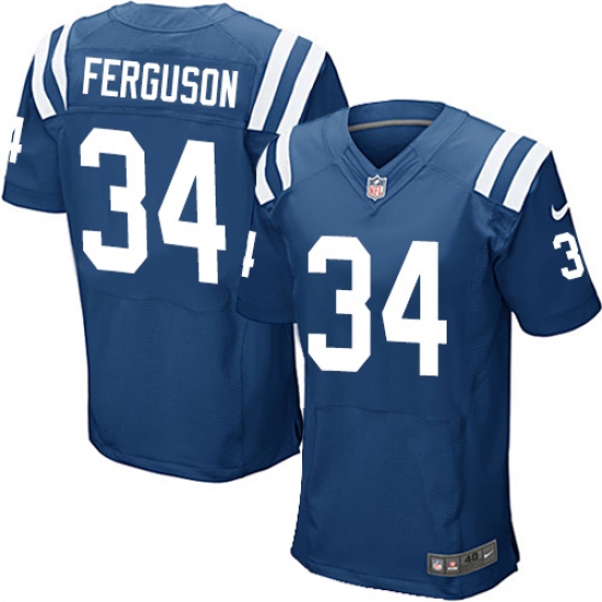 Men's Nike Indianapolis Colts 34 Josh Ferguson Elite Royal Blue Team Color NFL Jersey