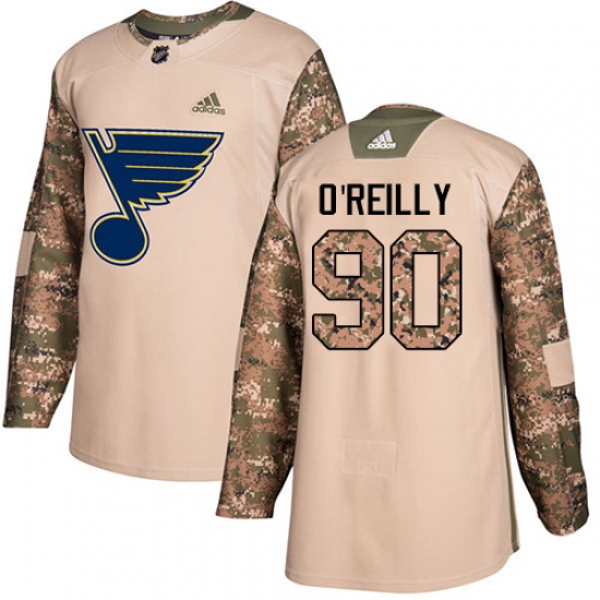 Men's Adidas St. Louis Blues 90 Ryan O'Reilly Authentic Camo Veterans Day Practice NHL Jersey
