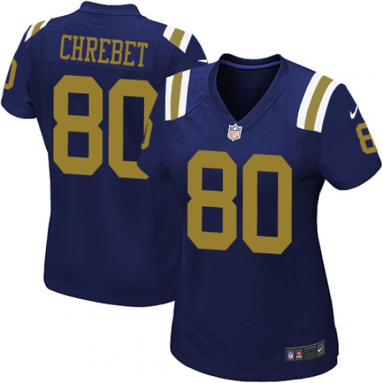 Women's Nike New York Jets 80 Wayne Chrebet Limited Navy Blue Alternate NFL Jersey