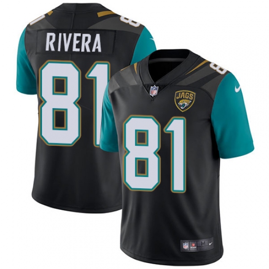 Youth Nike Jacksonville Jaguars 81 Mychal Rivera Black Alternate Vapor Untouchable Limited Player NFL Jersey