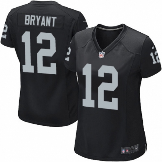 Women's Nike Oakland Raiders 12 Martavis Bryant Game Black Team Color NFL Jersey