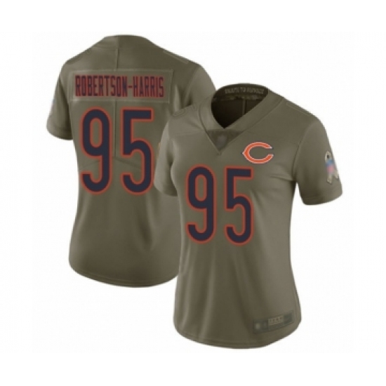 Women's Chicago Bears 95 Roy Robertson-Harris Limited Olive 2017 Salute to Service Football Jersey