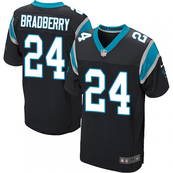 Men's Nike Carolina Panthers 24 James Bradberry Elite Black Team Color NFL Jersey