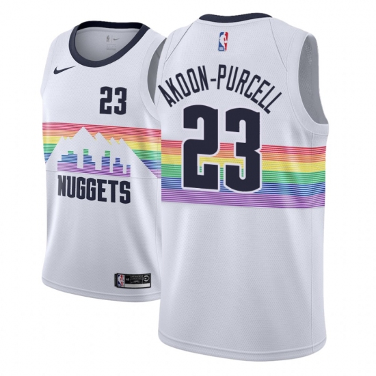 Men NBA 2018-19 Denver Nuggets 23 DeVaughn Akoon-Purcell City Edition White Jersey