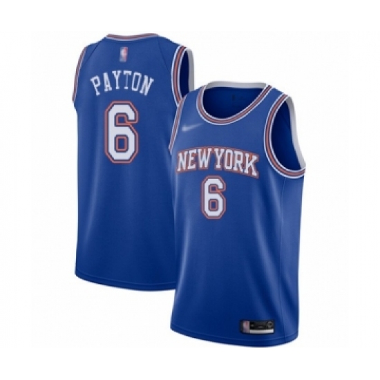 Men's New York Knicks 6 Elfrid Payton Authentic Blue Basketball Jersey - Statement Edition