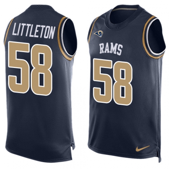 Men's Nike Los Angeles Rams 58 Cory Littleton Limited Navy Blue Player Name & Number Tank Top NFL Jersey