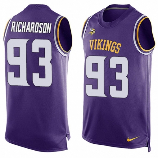Men's Nike Minnesota Vikings 93 Sheldon Richardson Limited Purple Player Name & Number Tank Top NFL Jersey