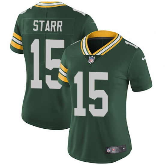 Women's Nike Green Bay Packers 15 Bart Starr Elite Green Team Color NFL Jersey