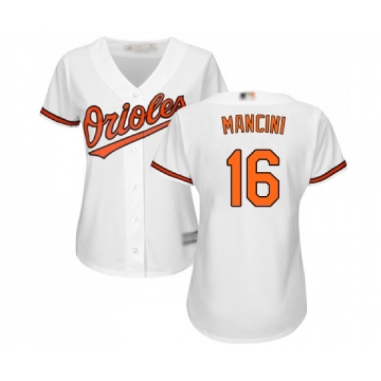 Women's Baltimore Orioles 16 Trey Mancini Replica White Home Cool Base Baseball Jersey