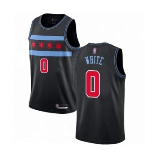 Youth Chicago Bulls 0 Coby White Swingman Black Basketball Jersey - City Edition