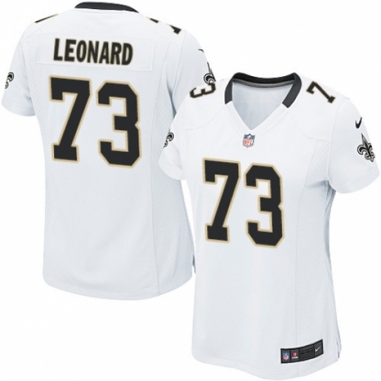Women's Nike New Orleans Saints 73 Rick Leonard Game White NFL Jersey