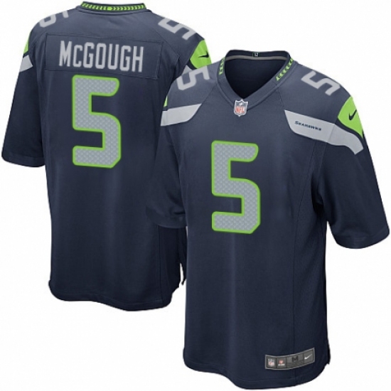 Men's Nike Seattle Seahawks 5 Alex McGough Game Navy Blue Team Color NFL Jersey