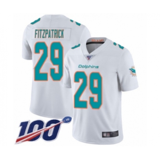 Youth Nike Miami Dolphins 29 Minkah Fitzpatrick White Vapor Untouchable Limited Player 100th Season NFL Jersey