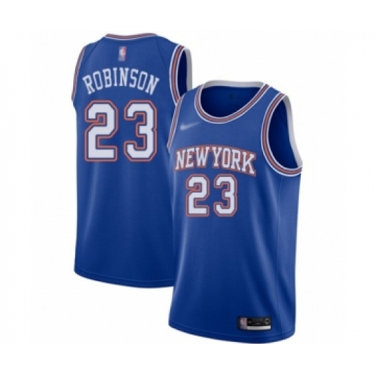 Men's New York Knicks 23 Mitchell Robinson Authentic Blue Basketball Jersey - Statement Edition