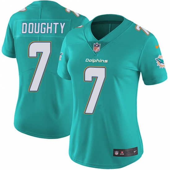 Women's Nike Miami Dolphins 7 Brandon Doughty Aqua Green Team Color Vapor Untouchable Elite Player NFL Jersey