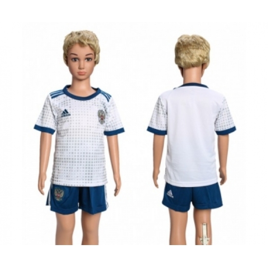 Russia Blank Away Kid Soccer Country Jersey