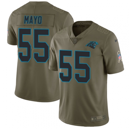 Men's Nike Carolina Panthers 55 David Mayo Limited Olive 2017 Salute to Service NFL Jersey