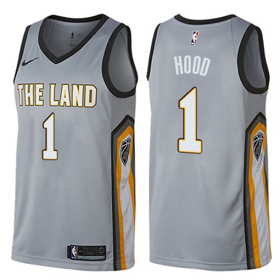 Men's Nike Cleveland Cavaliers 1 Rodney Hood Swingman Gray NBA Jersey - City Edition