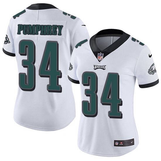 Women's Nike Philadelphia Eagles 34 Donnel Pumphrey White Vapor Untouchable Limited Player NFL Jersey