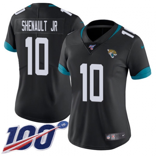 Women's Jacksonville Jaguars 10 Laviska Shenault Jr. Black Team Color Stitched 100th Season Vapor Untouchable Limited Jersey
