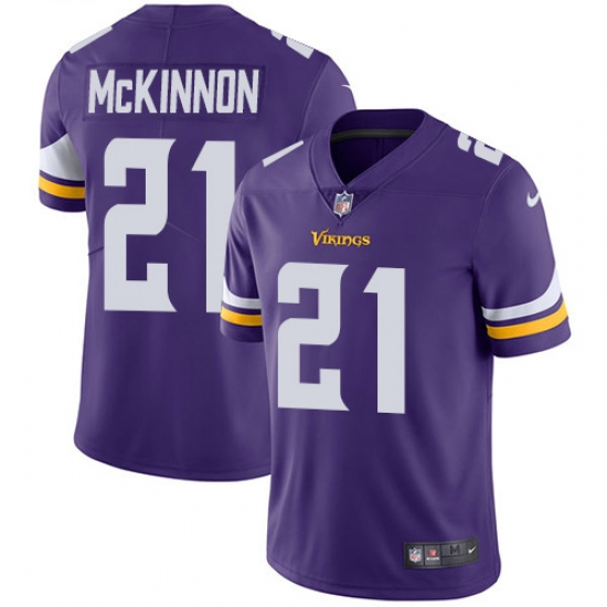 Men's Nike Minnesota Vikings 21 Jerick McKinnon Purple Team Color Vapor Untouchable Limited Player NFL Jersey