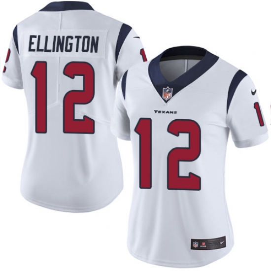 Women's Nike Houston Texans 12 Bruce Ellington White Vapor Untouchable Elite Player NFL Jersey