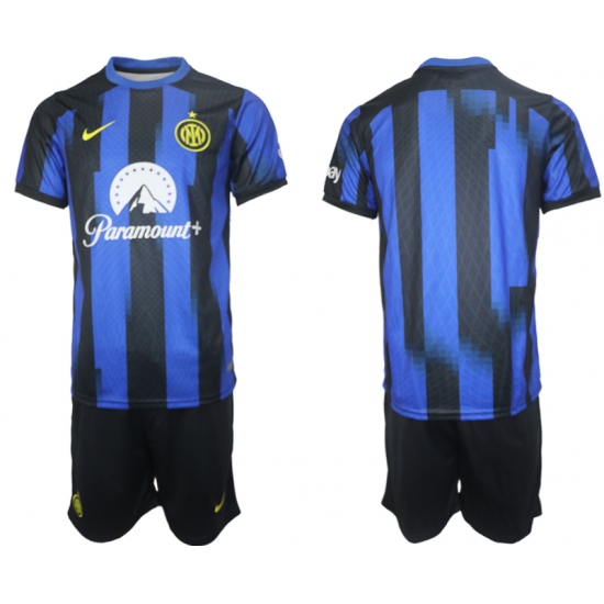 Men's Inter Milan Blue Black Stripe 2023-24 Home Soccer Jersey